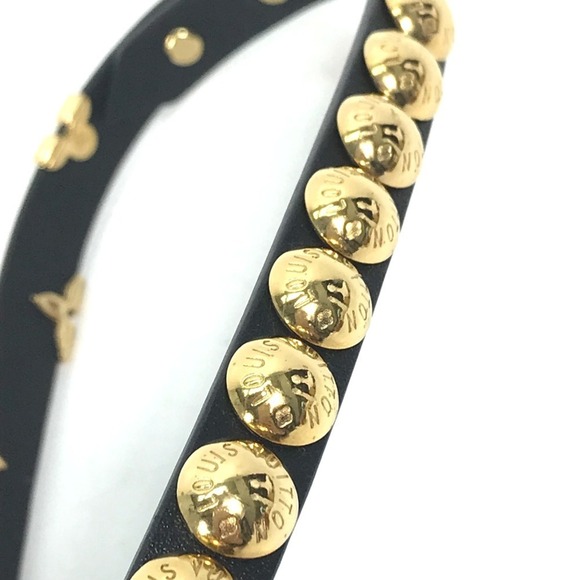 LOUIS VUITTON Black Monogram Leather Charm Bracelet - Picture 5 of 12